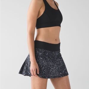Lululemon Athletica Black/White Circuit Breaker Tennis Skirt Size 4!!
